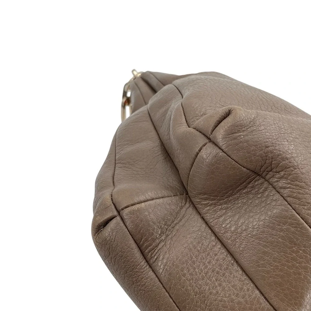 Coach Madison Hobo Shoulder Bag Taupe Pebbled Leather Double Compartment 27858‎ - Picture 12 of 16